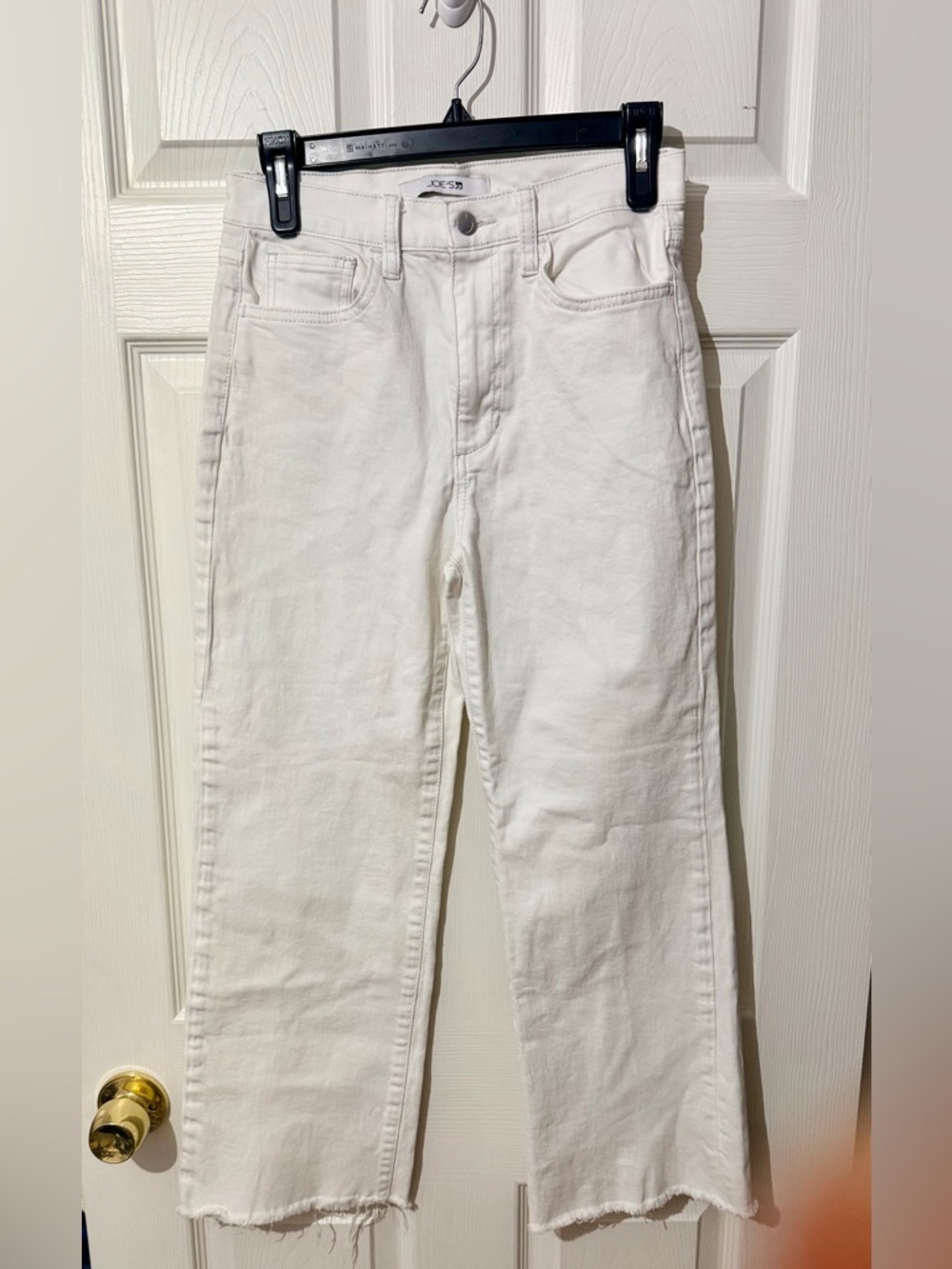 Joe's Jeans White Straight-Leg Raw Hem Jeans
